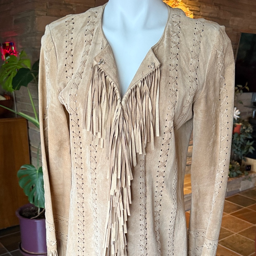 Fringed Tan Suede Jacket